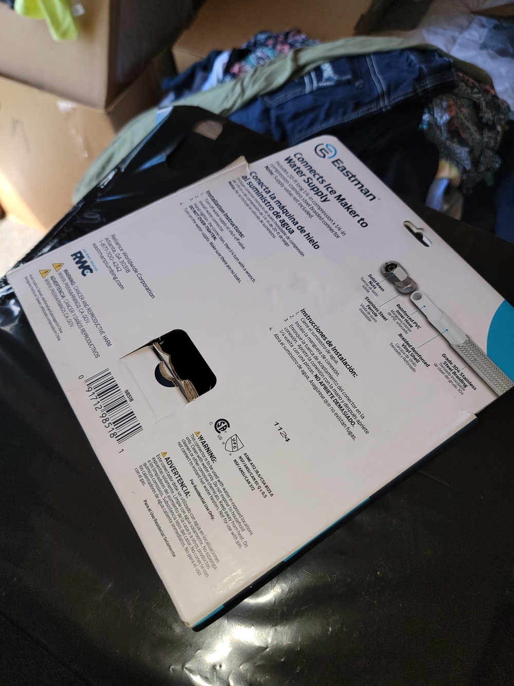 White Water Supply Connector for Ice Maker